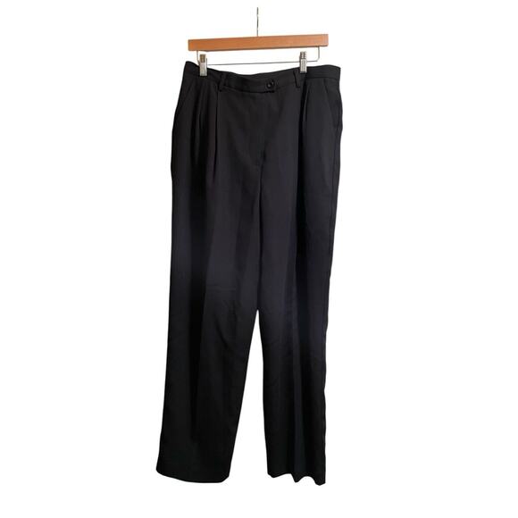 Vintage Womans Sz 14 Trousers Evan-Picone Lined Black Pleated Pockets Retro NWT - Picture 1 of 11